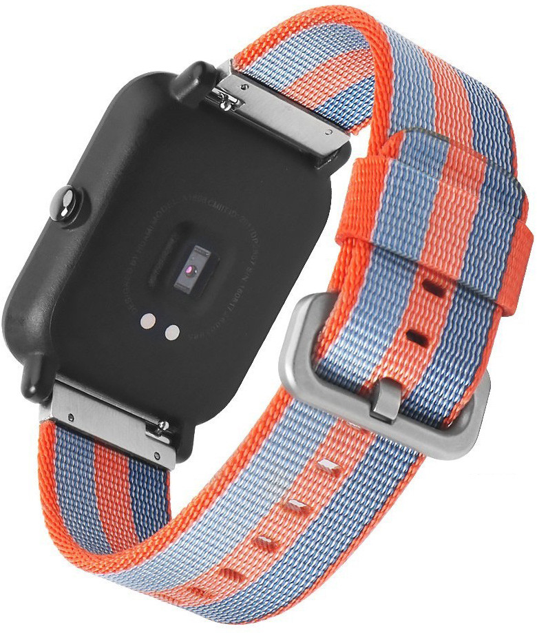 Нейлоновий тканинний ремінець SIKAI Nylon для Xiaomi Amazfit Bip / Lite / 20 мм Помаранчевий / Блакитний 1099P