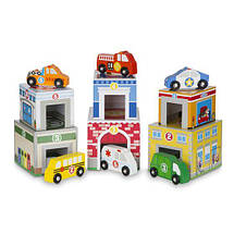 Набір блоків-кубів Melissa&Doug Здання та транспорт, фото 5