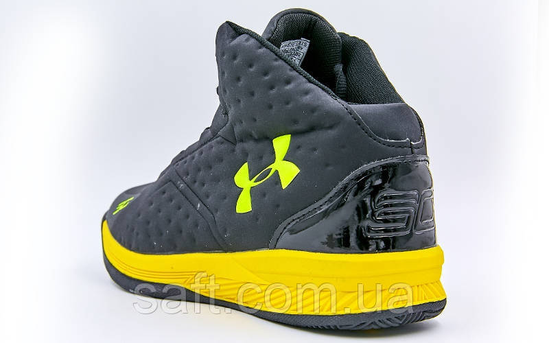 Обувь для баскетбола мужская Under Armour (р-р 41-45) (PU, черный-желтый) - фото 9 - id-p985068503