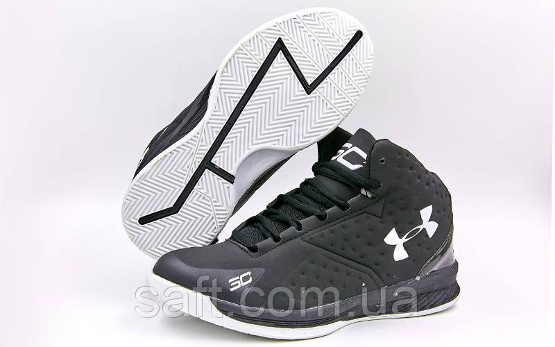 Обувь для баскетбола мужская Under Armour (р-р 41-45) (PU, черный-белый) - фото 1 - id-p985068633