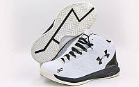 Обувь для баскетбола мужская Under Armour (р-р 41-45) (PU, белый-черный)