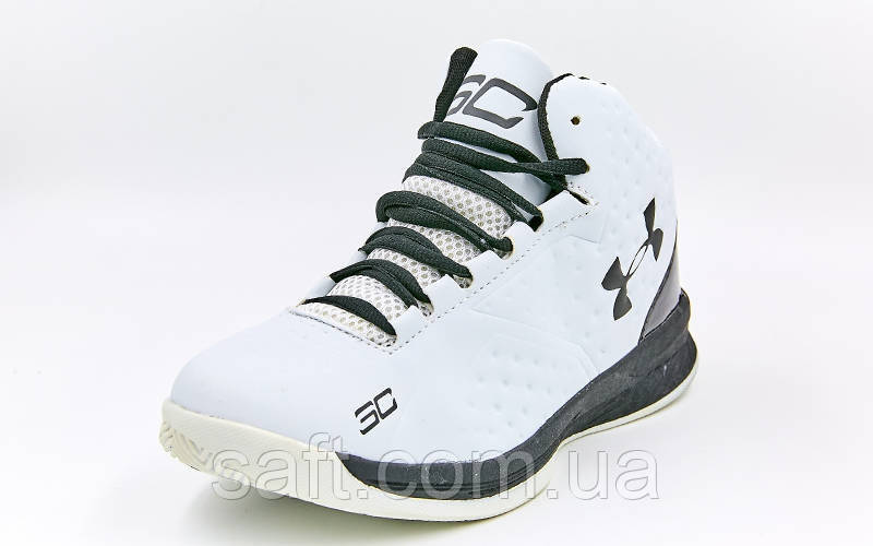 Обувь для баскетбола мужская Under Armour (р-р 41-45) (PU, белый-черный) - фото 3 - id-p985068658