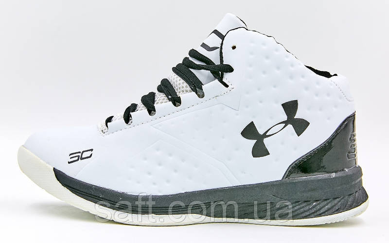 Обувь для баскетбола мужская Under Armour (р-р 41-45) (PU, белый-черный) - фото 8 - id-p985068658