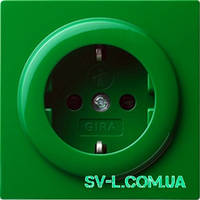 Розетка з з/к Gira 045345 зелений.