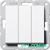 3-клавішний вимикач Gira 012827 білий матовий