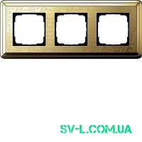 Рамка 3 поста Gira ClassiX Art 0213671 латунь.