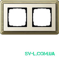 Рамка 2 поста Gira ClassiX 0212623 бронза-кремовий.