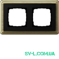 Рамка 2 поста Gira ClassiX 0212622 бронза-чорний.