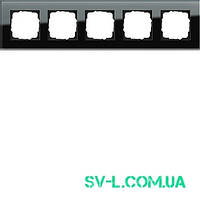 Рамка 5 постів Gira Esprit 021505 чорне скло.
