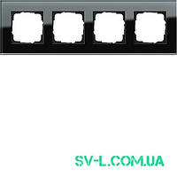 Рамка 4 поста Gira Esprit 021405 чорне скло.