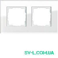 Рамка 2 поста Gira Esprit 021212 біле скло.