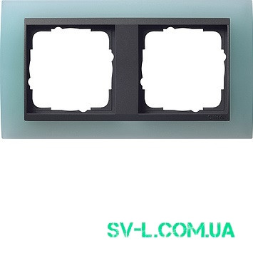 Рамка 2 поста антрацит Gira Event Opaque 021285 салатовий.