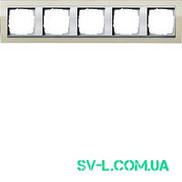 Рамка 5 постів алюміній Gira Event 0215776 пісочний.
