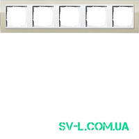 Рамка 5 постів чисто біла Gira Event 0215773 пісочний.