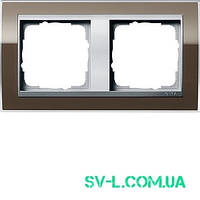 Рамка 2 поста алюміній Gira Event 0212766 коричневий.