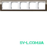 Рамка 5 постів чисто біла Gira Event 0215763 коричневий.