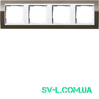 Рамка 4 поста чисто біла Gira Event 0214763 коричневий.