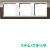 Рамка 3 поста чисто белая Gira Event 0213763 коричневый.