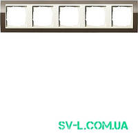 Рамка 5 постів кремовий Gira Event 0215761 коричневий.