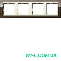 Рамка 4 поста кремовий Gira Event 0214761 коричневий.