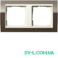 Рамка 2 поста кремовий Gira Event 0212761 коричневий.