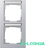 Рамка 2 пости з полем для напису Gira 110225 алюміній.
