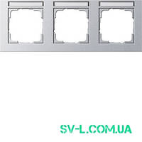 Рамка 3 поста з полем для напису Gira 109325 алюміній.