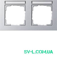 Рамка 2 пости з полем для напису Gira 109225 алюміній.