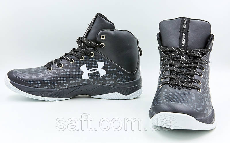 Обувь для баскетбола мужская Under Armour (41-45) (PU, черный-белый) - фото 3 - id-p985075942