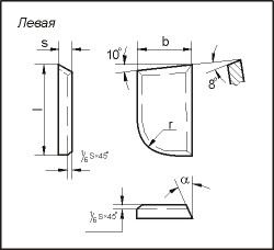 Пластини для підрізних, прохідних, розточувальних та револьверних різців (ГОСТ 25426-90), фото 1