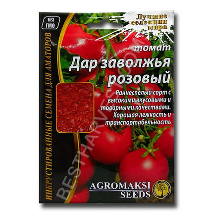 Насіння томату «Дар Заволжя» рожевий 3 г, інкрустовані, фото 1