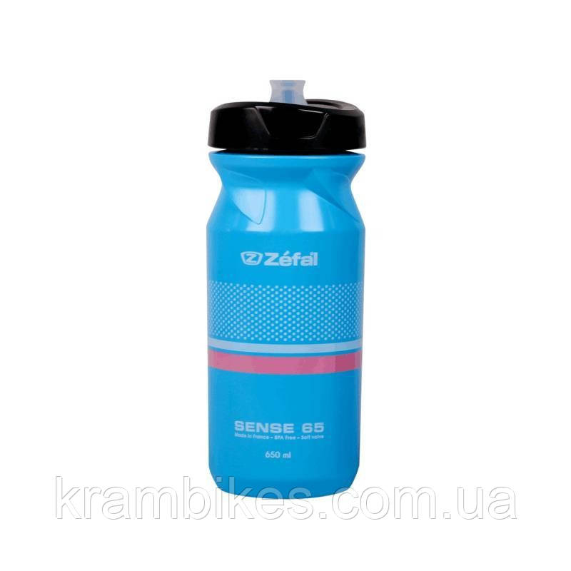 Фляга велосипедна Zefal Sense  M65 650мл кришка Soft-Cap System блакитна