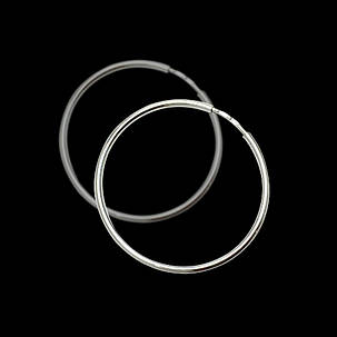 Срібні сережки-кільця (Конго), d-55мм, фото 2