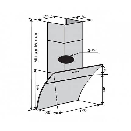 Вытяжка VENTOLUX FIRENZE 60 WH 1000 TRC IT SD , фото 2