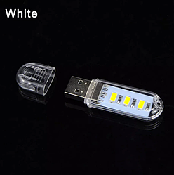 Універсальний світлодіодний Міні ліхтарик Холодний на 3 світлодіоди, USB лампа, брелок, LED світильник, нічник
