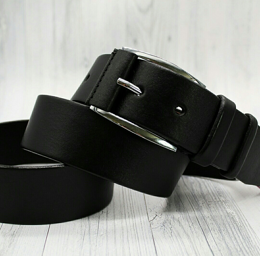 Стильний джинсовий ремінь  45 мм,чорний