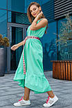 ✔️ Літнє жіноче плаття коттон 44-50 розміру м'ятна, фото 4