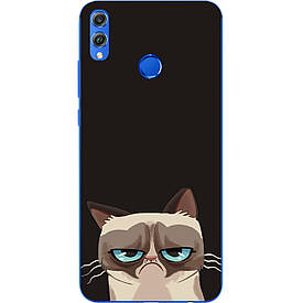 Чохол силіконовий з картинкою для Huawei Honor 8x Похмурий кіт