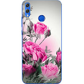 Чохол з картинкою силіконовий для Huawei Honor 8x Рожеві троянди