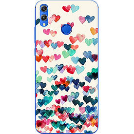 Чохол з картинкою силіконовий для Huawei Honor 8x Сердечка