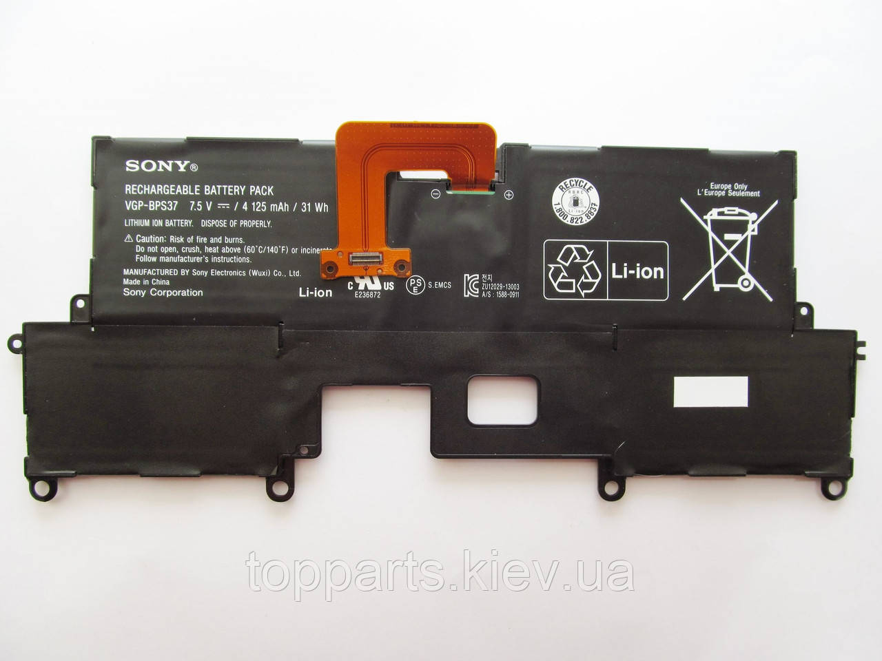 Батарея для ноутбука Sony VGP-BPS37, 4125mAh (31Wh), 4cell, 7.5V, Li-ion, чорна, ОРИГІНАЛЬНА