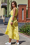 ✔️ Літнє жіноче плаття коттон 44-50 розміру жовте, фото 3