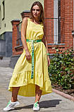 ✔️ Літнє жіноче плаття коттон 44-50 розміру жовте, фото 4