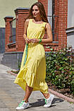 ✔️ Літнє жіноче плаття коттон 44-50 розміру жовте, фото 5