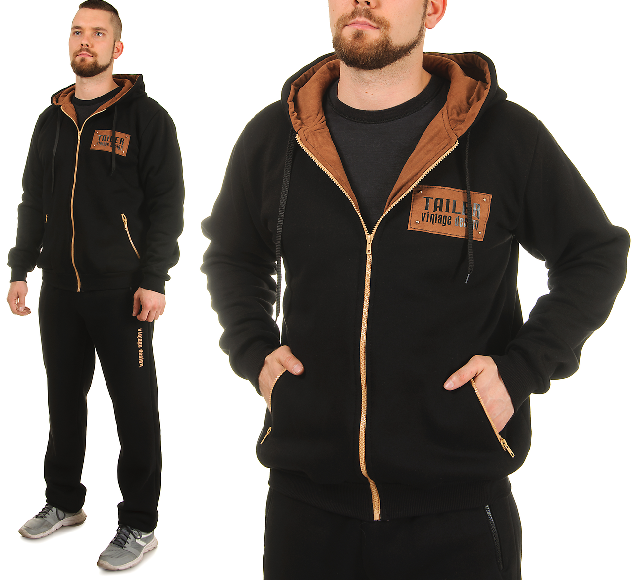 Купить Теплый спортивный костюм мужской трехнитка с начесом (замш ...