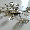 Настінний годинник на кухню Ложки-виделки "Strainer" - Вражаюча прикраса для кафе та кухні (Метал, 35 х 35 см), фото 9