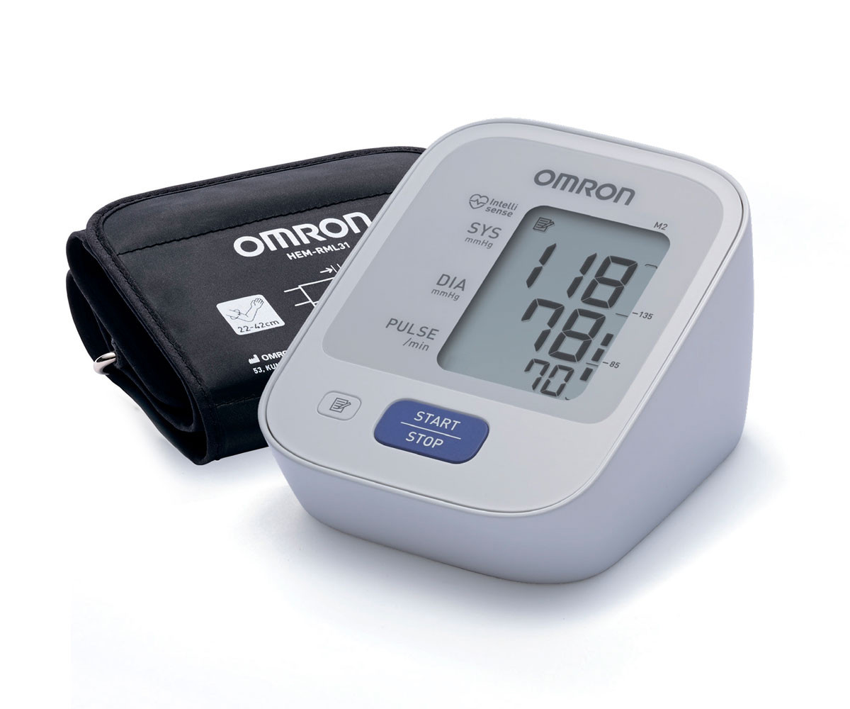 Тонометр Omron M2 Basic (HEM 7121 –ALRU) з віялоподібною манжетою 22-42 см і адаптером мережі, фото 1