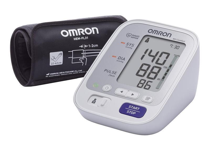 Тонометр OMRON M3 Comfort (HEM-7134-ALRU) з унікальною манжетою Intelli Wrap + адаптер S, фото 1