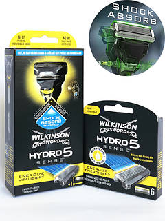 Верстат Schick Wilkinson Sword Hydro 5 Sense Energize 1 картридж + касети Hydro 5 Sense Energize (6 шт.) 01145