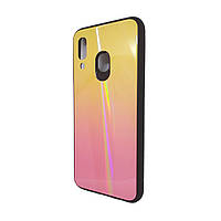 Чехол для Samsung A40 / A405 стеклянный Glass Shine Gradient Sunset Red